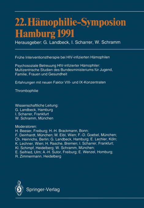 22. Hämophilie-Symposion Hamburg 1991