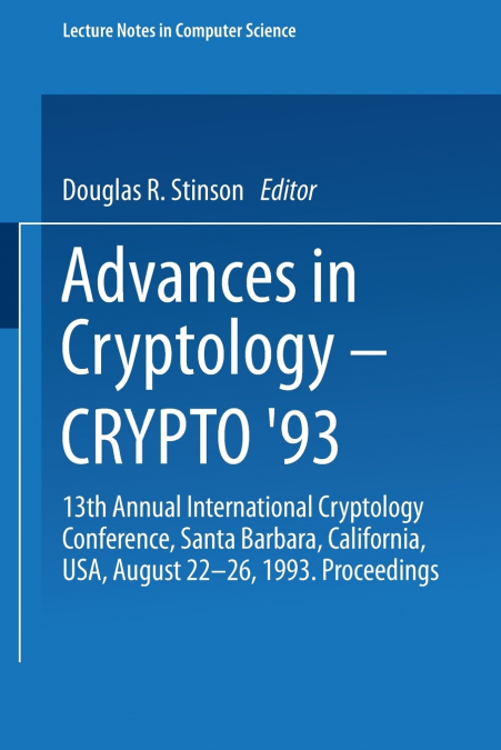 Advances in Cryptology Crypto 93