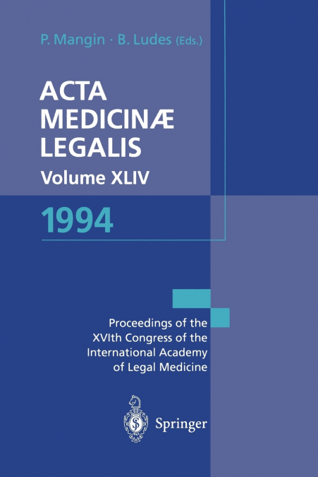 Acta Medicinæ Legalis. Volume XLIV. 1994