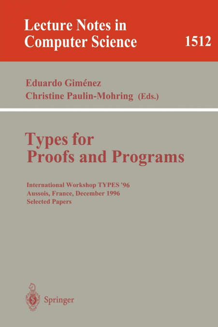 Types for Proofs and Programs