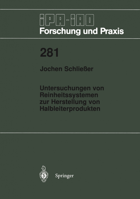 Untersuchungen von Reinheitssytemen zur Herstellung von Halbleiterprodukten