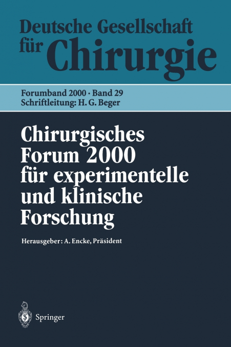 Chirurgisches Forum 2000 für experimentelle und klinische Forschung