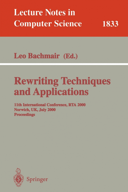 Rewriting Techniques and Applications
