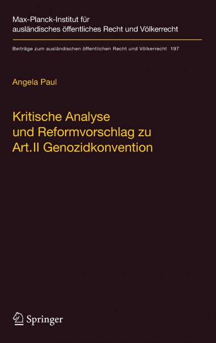 Kritische Analyse und Reformvorschlag zu Art. II Genozidkonvention