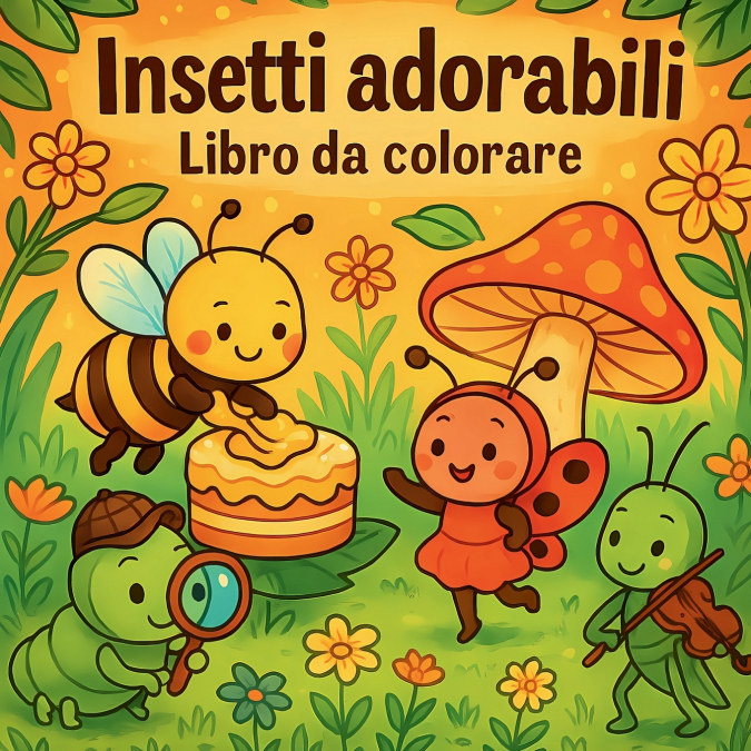 Insetti adorabili - Libro da colorare per bambini