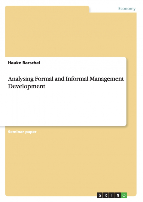 Analysing Formal and Informal Management Development
