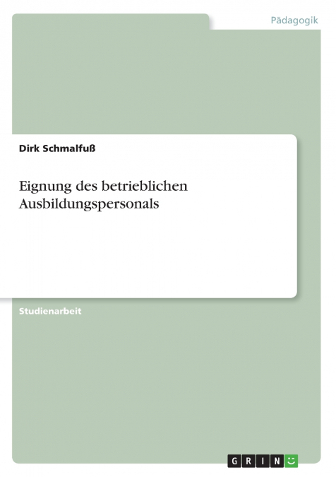 Eignung des betrieblichen Ausbildungspersonals