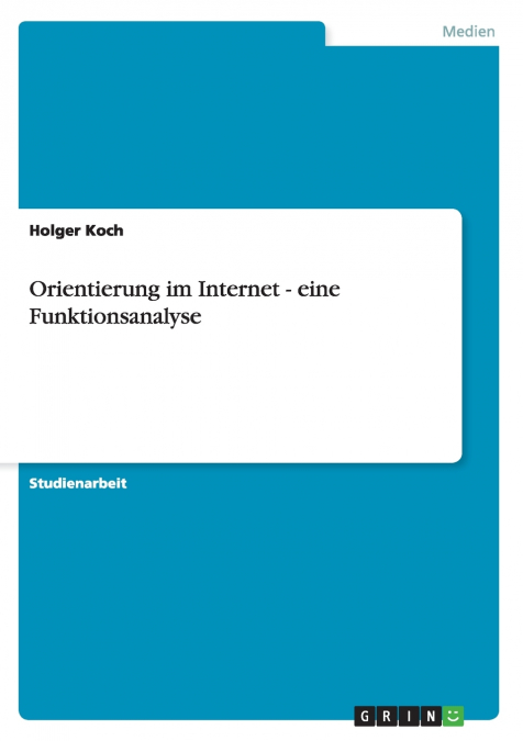 Orientierung im Internet - eine Funktionsanalyse