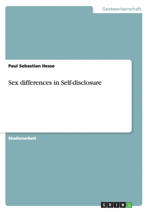 Sex differences in Self-disclosure