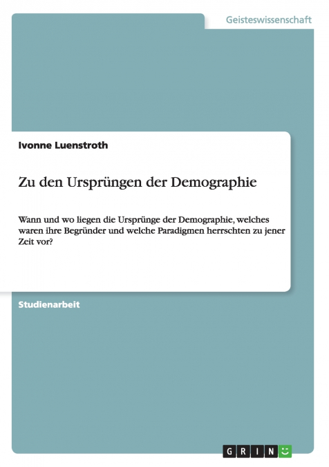 Zu den Ursprüngen der Demographie
