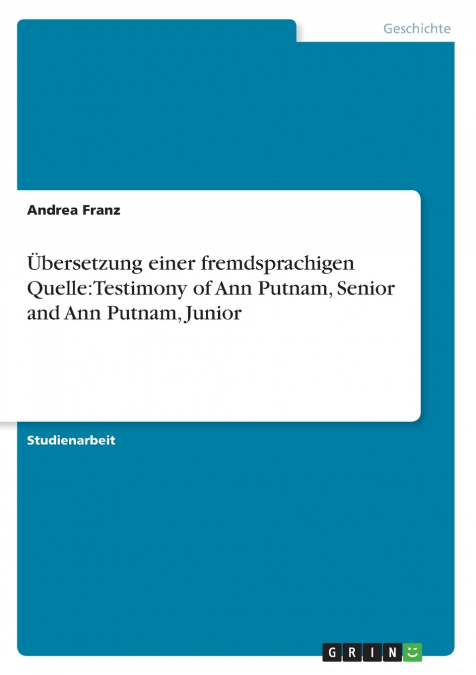 Übersetzung einer fremdsprachigen Quelle