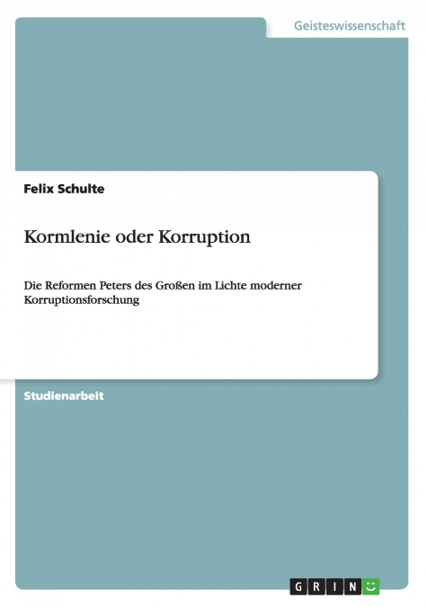 Kormlenie oder Korruption