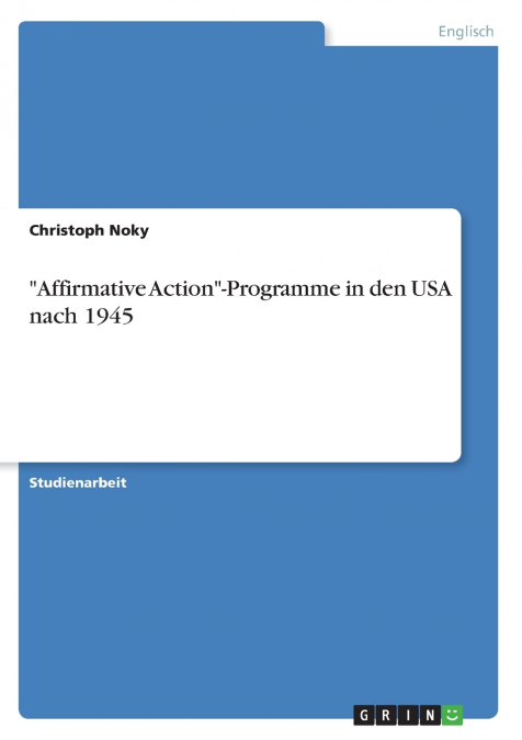 'Affirmative Action'-Programme in den USA nach 1945