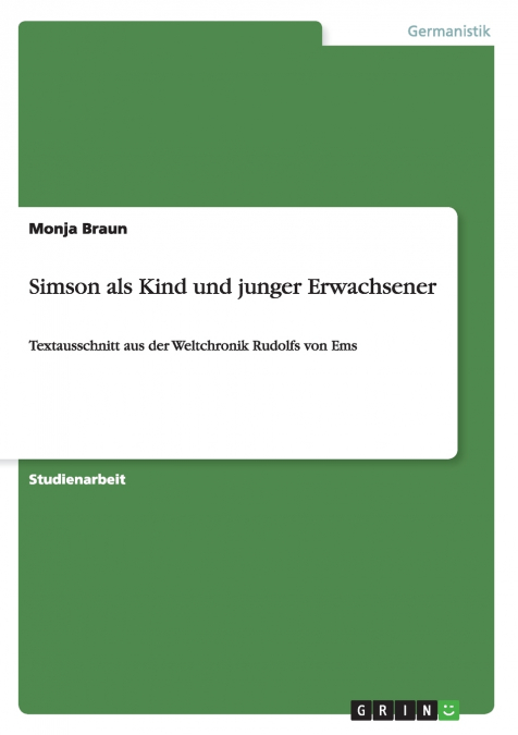 Simson als Kind und junger Erwachsener