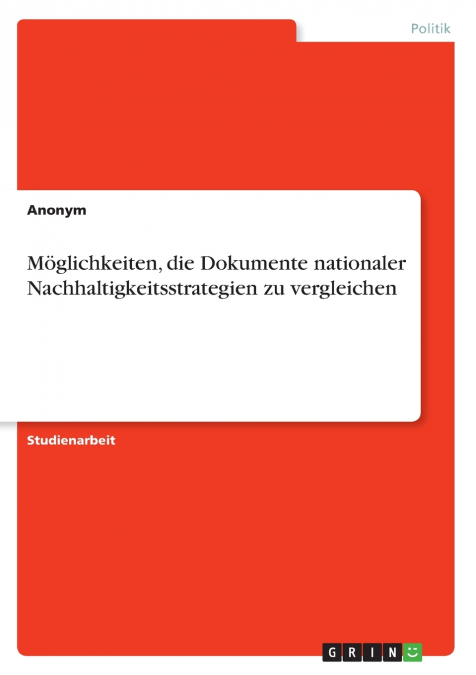 Möglichkeiten, die Dokumente nationaler Nachhaltigkeitsstrategien zu vergleichen