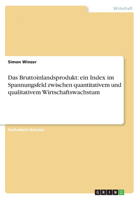 Das Bruttoinlandsprodukt