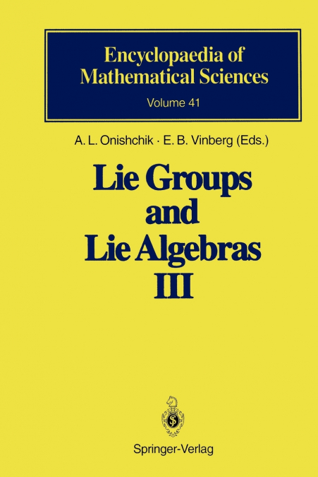 Lie Groups and Lie Algebras III