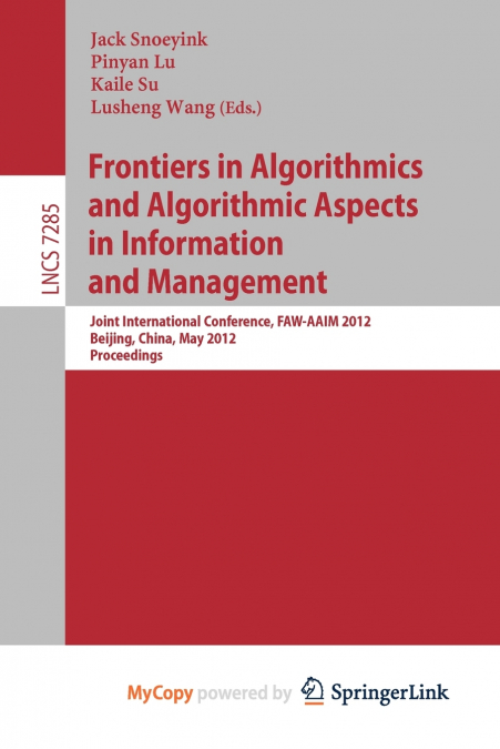 Frontiers in Algorithmics and Algorithmic Aspects in Information and Management