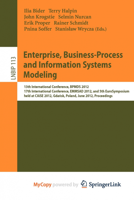 Enterprise, Business-Process and Information Systems Modeling
