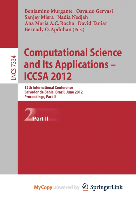 Computational Science and Its Applications -- ICCSA 2012