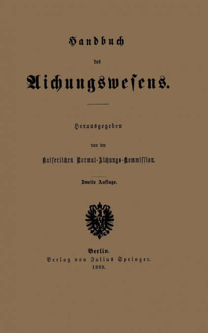 Handbuch Des Aichungswesens