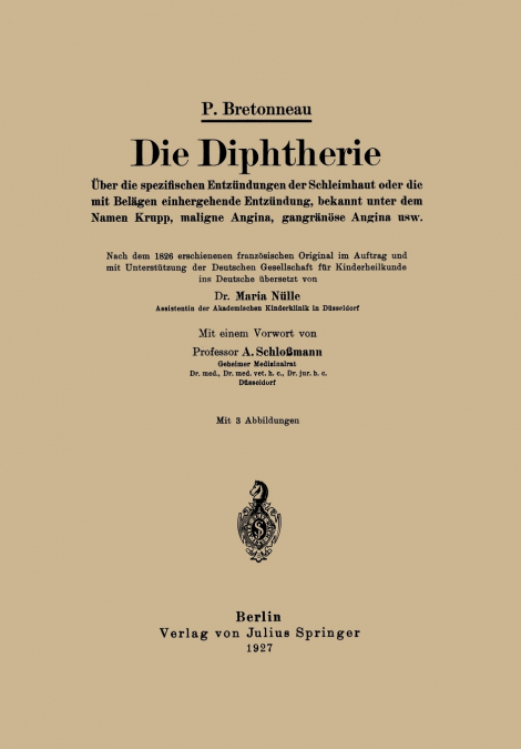 Die Diphtherie