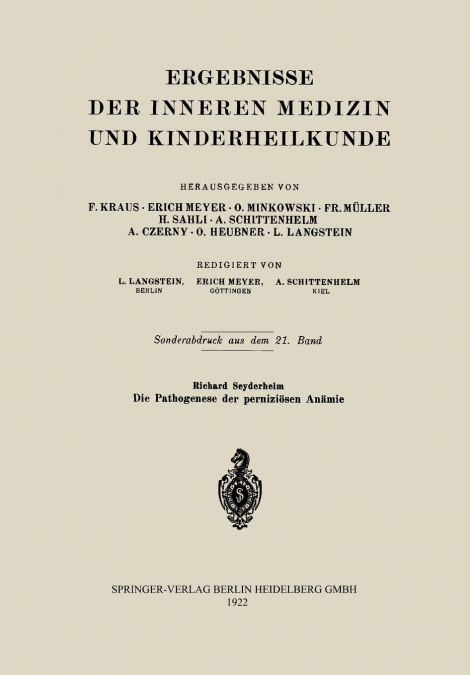 Die Pathogenese Der Perniziosen Anamie
