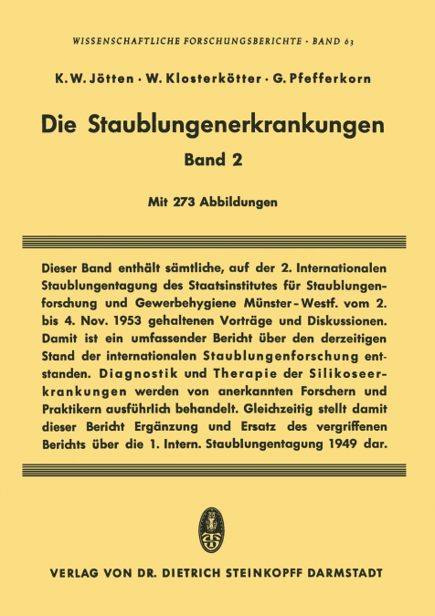 Die Staublungenerkrankungen Band II