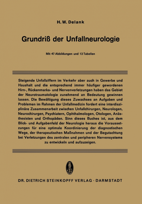 Grundriß der Unfallneurologie