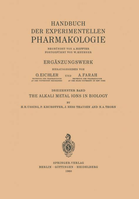 The Alkali Metal Ions in Biology