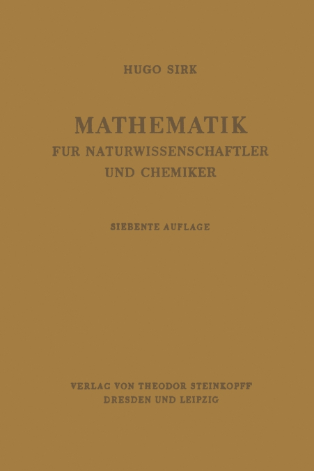 Mathematik Fur Naturwissenschaftler Und Chemiker