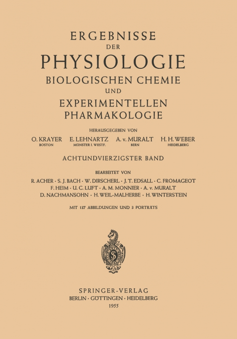 Ergebnisse Der Physiologie Biologischen Chemie Und Experimentellen Pharmakologie