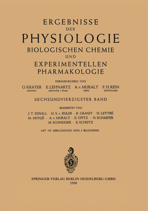 Ergebnisse der Physiologie Biologischen Chemie und Experimentellen Pharmakologie