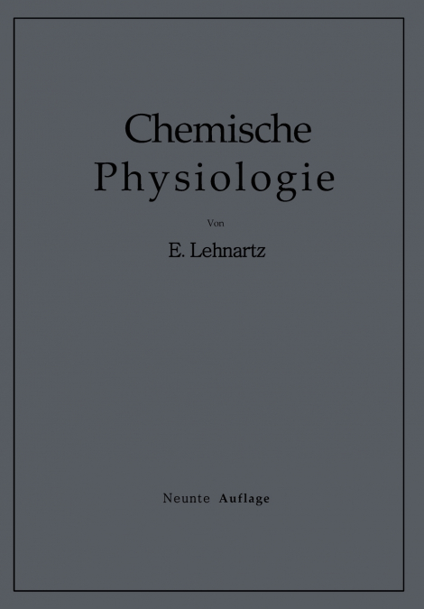 Einführung in die Chemische Physiologie