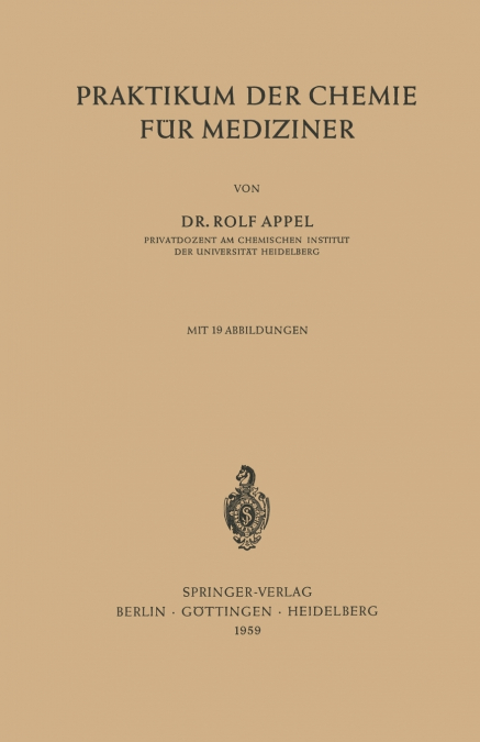 Praktikum Der Chemie Fur Mediziner