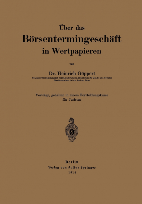 Über das Börsentermingeschäft in Wertpapieren