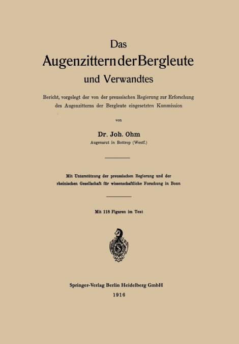 Das Augenzittern der Bergleute und Verwandtes