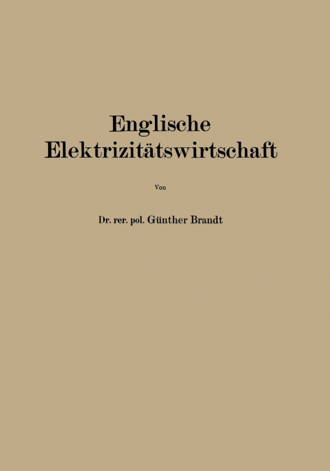 Englische Elektrizitatswirtschaft
