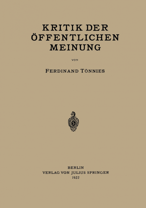 Kritik Der Offentlichen Meinung