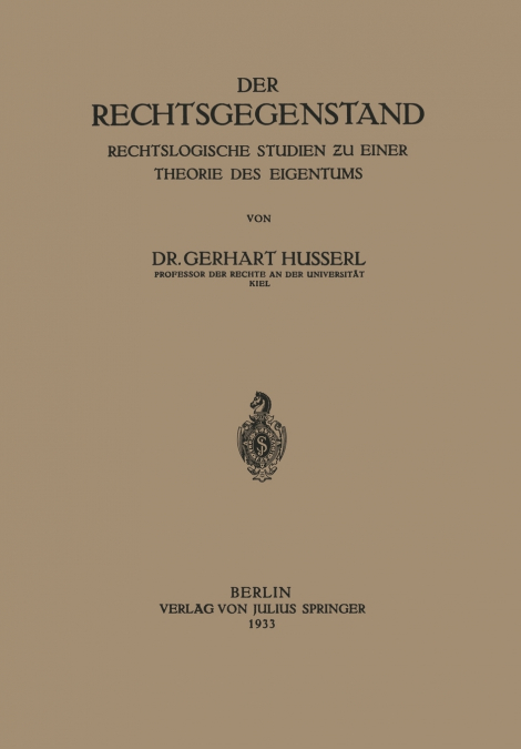 Der Rechtsgegenstand