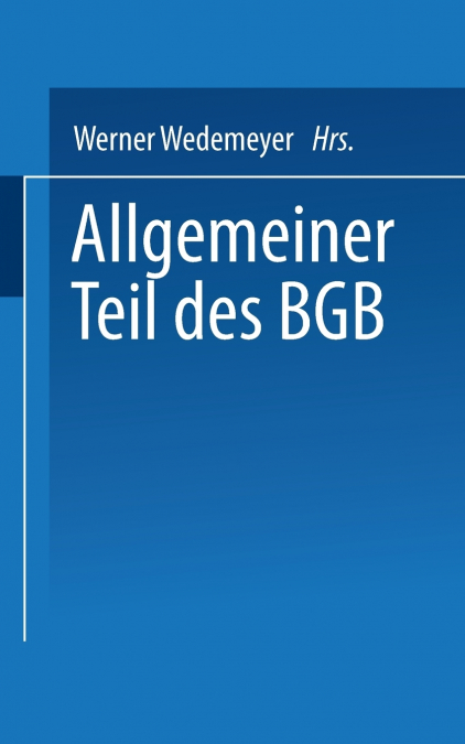 Allgemeiner Teil des BGB