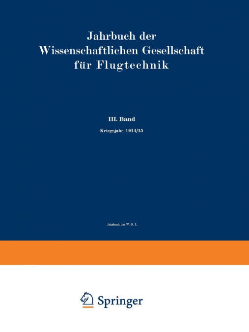 Jahrbuch Der Wissenschaftlichen Gesellschaft Fur Luftfahrt