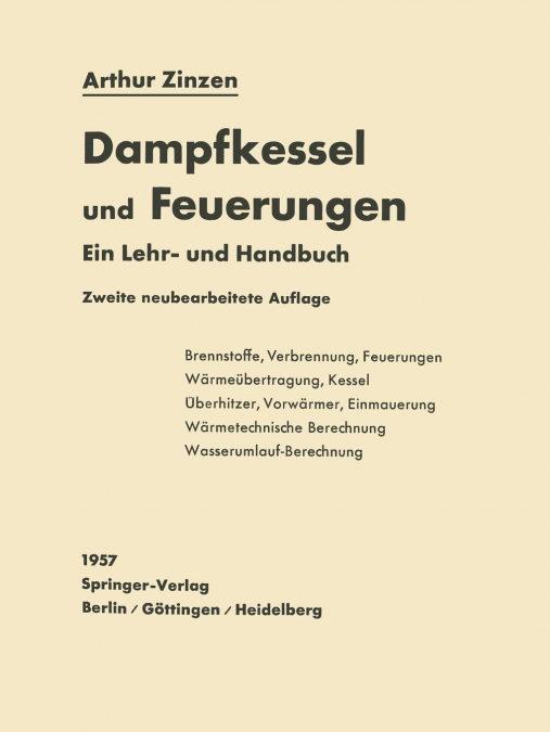 Dampfkessel und Feuerungen