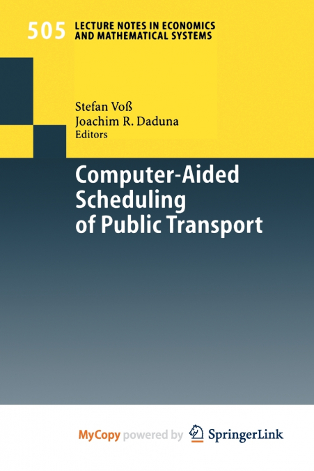 Computer-Aided Scheduling of Public Transport