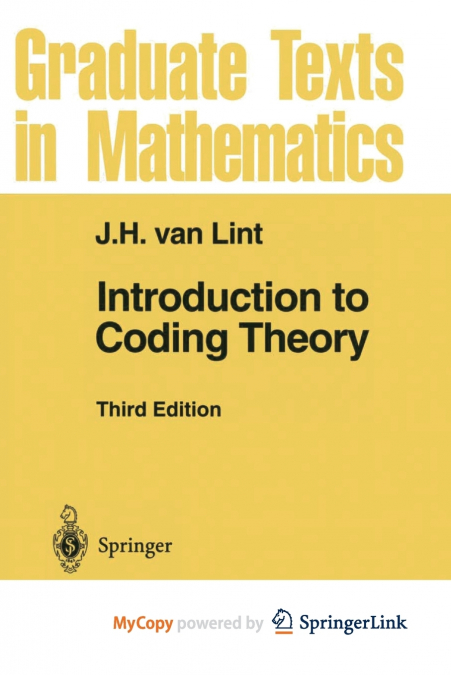 Introduction to Coding Theory