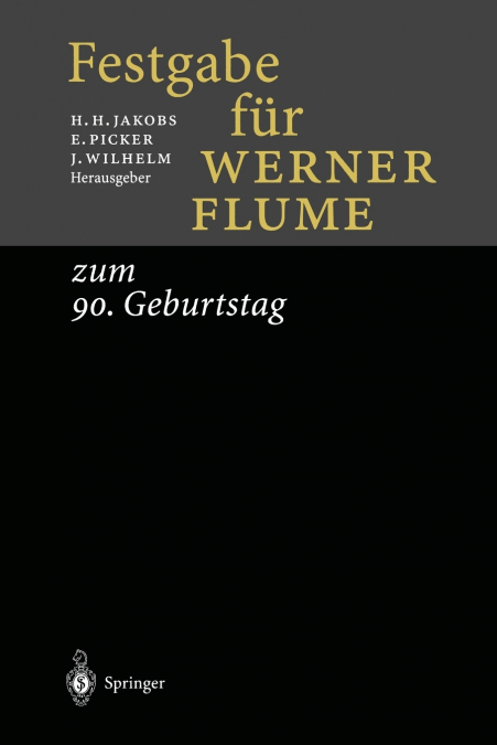 Festgabe für Werner Flume