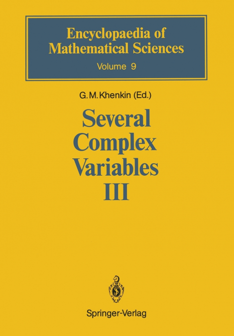 Several Complex Variables III