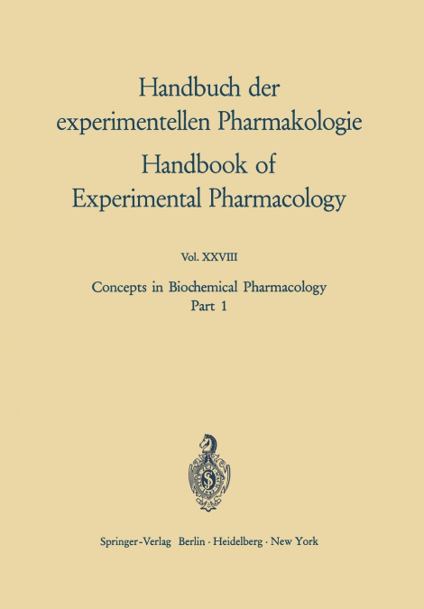 Concepts in Biochemical Pharmacology