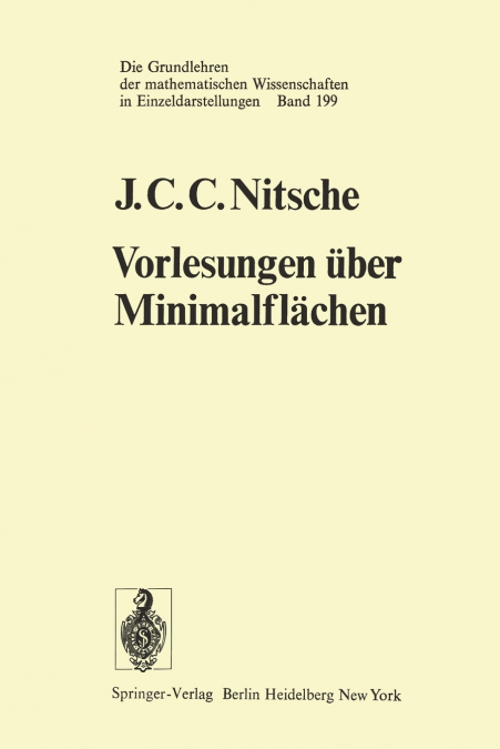 Vorlesungen Uber Minimalflachen