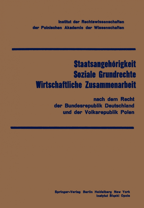 Staatsangehörigkeit Soziale Grundrechte Wirtschaftliche Zusammenarbeit